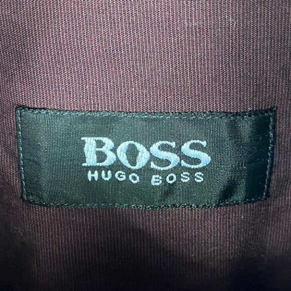 Hugo Boss Burgundy Wine Dress Shirt Purple‎ Size 41 or 16 Mens Button Up Maroon - Picture 2 of 10